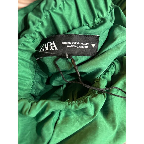 ZARA Women's Balloon Midi Skirt size XS NWT Pull On Crinkle Satin - Picture 5 of 9